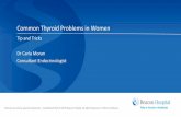 Common Thyroid Problems in Women - Beacon Hospital€¦ · Common Thyroid Problems in Women Tip and Tricks Dr Carla Moran Consultant Endocrinologist . 1. New Thyrotoxicosis –what