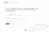 EIT’s 2018 all for Knowledge and Innovation ommunities (KI ... · KI’s portfolio of activities typically includes, inter alia: entrepreneurial education and training programmes,