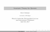 Invariant Theory for Quiverssites.lsa.umich.edu/.../2018/09/AuslanderSlides.pdf · Invariant Theory for Quivers Harm Derksen University of Michigan ... G homogeneous of degree d,