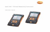 testo 440 – Climate Measuring Instrument · 3.4 Managing saved measurement data ... 5 Type K thermocouple connection 6 Back 7 Navigation 8 Instrument ON/OFF 9 Micro USB port for