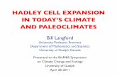 HADLEY CELL EXPANSION IN TODAY’S CLIMATE …...Greenhouse and icehouse climate modes Questions from paleoclimatology Mathematical model of Hadley convection Numerical analysis by