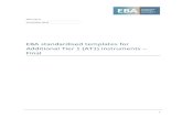 EBA report 10 October 2016AT1+standar… · 1 EBA report 10 October 2016 EBA standardised templates for Additional Tier 1 (AT1) instruments – Final . 2 Table of content Contents