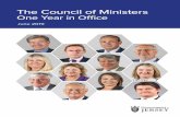 The Council of Ministers - Government of Jersey · Global markets Inter-Island relationship ... The Council of Ministers One Year in Office The Council of Ministers One Year in Office