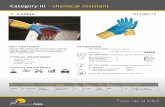 Category III – chemical resistant · 2018-04-12 · Category III – chemical resistant 130801 CASPIA 01100117 KEY FEATURES Natural latex gloves, with 0,7 mm thick neoprene coating,