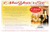 New Year’s Eve - Port Ludlow ResortNew Year’s Eve AT THE INN 2019 Please call 360.437.7000 for Reservations Accommodations for two guests per room. $100 Dining credit and reservations