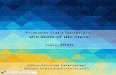 Provider Data Summary: the State of the State June 2019 · Provider Data Summary Report June 2019 Page 3 of 24 Introduction This is the second Provider Data Summary Report, which