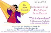 The Church Ephesians 3:14-21 Awakened! (Paul’s Prayer ... · (Paul’s Prayer for theChurch) ... word play showing the nearness toGod of everyone involved. This statement before
