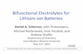 Bifunctional Electrolytes for Lithium-ion Batteries · lithium salts to be used as additives or replacements of more conventional electrolytes used in lithium-ion batteries. •Gain