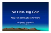 No Pain, Big Gain - University of British Columbiamed-fom-apt.sites.olt.ubc.ca/files/2016/05/No-Pain-Big-Gain.pdf · Gabapentin (Neurontin) 100 mg tid and up. Best for neuropathic