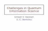 Challenges in Quantum Information Science · experimentalists about prospects for implementation of small to medium-scale quantum communication and computation devices • But…
