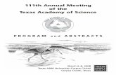 111th Annual Meeting of the Texas Academy of Science · The University of Chicago conferred his Ph.D. in Paleozoology in 1954. He mentored several generations of undergradu- ate and