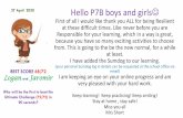 Hello P7b boys and girls · 2020-04-07 · Hello P7B boys and girls☺ First of all I would like thank you ALL for being Resilient at these difficult times. Like never before you