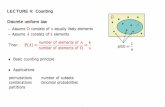 Introduction to Probability: Lecture 4: Counting · LECTURE 4: Counting Discrete uniform law - Assume . n . consists of n equally likely elements - Assume A consists of k elements