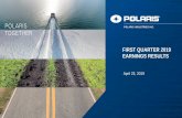 FIRST QUARTER 2019 EARNINGS RESULTS · 2019-04-23 · FIRST QUARTER 2019 EARNINGS RESULTS POLARIS INDUSTRIES INC. SAFE HARBOR & NON-GAAP MEASURES Except for historical information