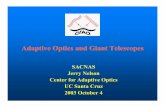 Adaptive Optics and Giant Telescopes - Lick …cfao.ucolick.org/EO/internships/aoandtelescopes.pdf2003 October 4 SACNAS 3/ Outline • The Center for Adaptive Optics • What is Adaptive