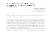 An historical note: Euler's Königsberg lettersyw/2016/grafinhos/aulas/Paper-Euler-Letters.pdf · Graph Theory and Its Applications to Al- gorithms and Computer Science. John Wiley