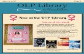 New at the OLP Library The sequels to the the popular YA ... · March 2017 OLP Library Page 1 March 2017 N e w s l e t t e r New at the OLP Library Happy Women's History Month! For