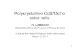 Polycrystalline CdS/CdTe solar cells - University of Toledoastro1.panet.utoledo.edu/~relling2/teach/archives/... · Fig 11. Optical bandgap of CdTe 1-x S x alloy thin films versus