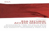 DATA SHEET RSA SECURID ACCESS SERVICES · ADDRESSING THE RESOURCING TREND Technology expertise The RSA Identity Assurance Practice enables organizations to maximize their ROI on RSA