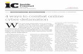 Inside Counsel: 4 Ways to Combat Online Cyber-Defamation · 2019-04-25 · Title: Inside Counsel: 4 Ways to Combat Online Cyber-Defamation Author: Ina B. Scher Keywords: With the