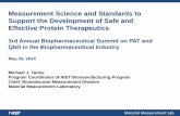 Measurement Science and Standards to Support the ... M4 Tarlov Biomanufacturing Summit Lowell... · Measurement Science and Standards to Support the Development of Safe and Effective