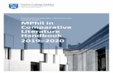 The School of Languages, Literatures and MPhil in ... · 1. Comparative Literature 2. Teaching Staff Regulations and Guidelines 1. Structure of MPhil 2. Regulations and Guidelines