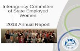 Interagency Committee of State Employed Women 2018 Annual ... · 2018 Annual Report. 2017-2018 Executive Board Chair Leatta Dahlhoff –Dept. of Ecology ... following state employee