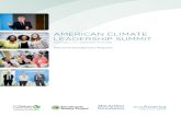 AMERICAN CLIMATE LEADERSHIP SUMMIT2 American Climate Leadership Summit 2016 Recommendations Report ACKNOWLEDGEMENTS ecoAmerica would like to thank the following partners for their