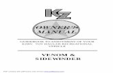VENOM & SIDEWINDER - KZ RV · the purpose of the kzrv owner’s manual is to provide the most current information available concerning kzrv recreational vehicles. operation and minor