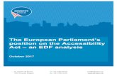 edf analysis of the european parliaments position on the ... · The European Parliament’s position on the Accessibility Act – an EDF analysis..... 3! Introduction ... The European