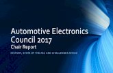 Automotive Electronics Council 2017Automotive Electronics Council 2017 Chair Report HISTORY, STATE OF THE AEC AND CHALLENGES AHEAD Welcome to the 19th Automotive Electronics Council