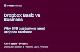 Dropbox Basic vs Business - Ingram Micro · Dropbox Basic vs Business Why SMB customers need Dropbox Business Amy Costello –Dropbox Distribution Strategy & Programs Lead, Americas.