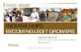 INDIANA HOPS BECOMING LEGIT GROWERS · 2015-04-13 · INDIANA HOPS BECOMING LEGIT GROWERS. ... Understand how to develop your social media strategy 4. Gain demographic data on fans