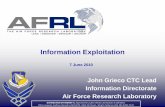 Information Exploitation - AFCEA · Information Exploitation “Info-X” •Our Vision Automated signal and signature exploitation for full spectrum dominance in air, space and cyberspace