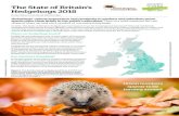 The State of Britain’s Hedgehogs 2018 · Second State of Britain’s Hedgehogs published showing rural populations to be declining more rapidly than urban ones. 2013 2015 ZZ Z Pat