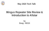 Mingus Repeater Site Review & Introduction to Allstar · 5/20/2020  · What equipment is installed @ Mingus 2m Repeater 70cm Repeater APRS digipeater 70cm Control 220 Mhz Repeater