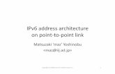 IPv6 address architecture on point -to -point linkarchive.apnic.net/meetings/26/program/apops/matsuzaki-ipv6-p2p.pdf · point-to-point link and addressing •We used to configure