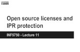 Open source licenses and IPR protection - Universitetet i oslo · Open source licenses Attribution Licenses – compliance is easy BSD, MIT, Apache (Example: Apple/MS use BSD IP stack)