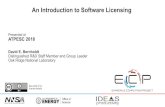 An Introduction to Software Licensing - MCS€¦ · • Requested citation: David Bernholdt and Michael Heroux, An Introduction to Software Licensing, tutorial, in Argonne Training