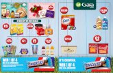 ONE 4 ALL VOUCHERS WIN 1 OF 4 - Gala · Daz Powder 65w, Lenor Gold Orchid, Ocean Breeze 1.925ltr 55w, Dairygold Original 454g, Charleville Select Red Cheddar Sliced, Grated 160g -