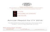 Annual Report for FY 2016 - New Jersey€¦ · Annual Report for FY 2016 The SRC/DVRS Partnership Celebrates Accomplishments October 1, 2015 through September 30, 2016 Trenton, NJ