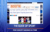 THE ELIXIR OF SPORT - ISAO€¦ · THE ELIXIR OF SPORT Community Cyber Capacity Crowd-sourcing Adversary Strategy ISAO Programs •Students from over 40 universities –the CrowdWatch
