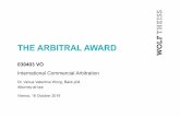 THE ARBITRAL AWARD - zvr.univie.ac.at · “’award’ includes, inter alia, an interim, partialor finalaward.” Article 2(v) ICC Rules “’award’ refers to any final,partial