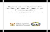 Draft Report on the Stakeholder Summit on Higher Education ...€¦ · The Stakeholder Summit on Higher Education Transformation, (which will be noted as HE Summit), was called by