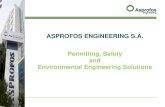 ASPROFOS ENGINEERING S.A. Permitting, Safety and … · Compilation of Technical Statement and Experts Report Consulting services for preparation of Projects Owner representative
