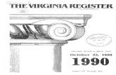OF REGULATIONS VA - register.dls.virginia.govregister.dls.virginia.gov/vol07/iss02/v07i02.pdf · the VIrginia Register of Regulations, 910 Capitol Street, 2nd Floor, Richmond, Virginia