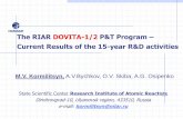 The RIAR DOVITA-1/2 P&T Program – Current Results of the ...€¦ · The RIAR DOVITA-1/2 P&T Program – Current Results of the 15-year R&D activities State Scientific Center Research