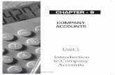 Unit 1 Introduction to Company Accounts · IntroductIon to company accounts 9.4 cOMMON prOFIcIeNcY teSt 8. Transferability of Shares: The capital is contributed by the shareholders