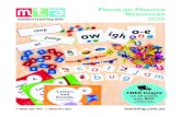 Focus on Phonics Resources 2018€¦ · digraphs, and one set with r-controlled vowels (ar, er, ir, or, ur). Combine in any number of ways for a variety of word, spelling, and phonics