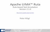 Rule-based Text Annotation Version 2.1 - Apache UIMA · – Auto-completion – Template-based completion – Open declaration – Formatter • Generates descriptors for scripts
